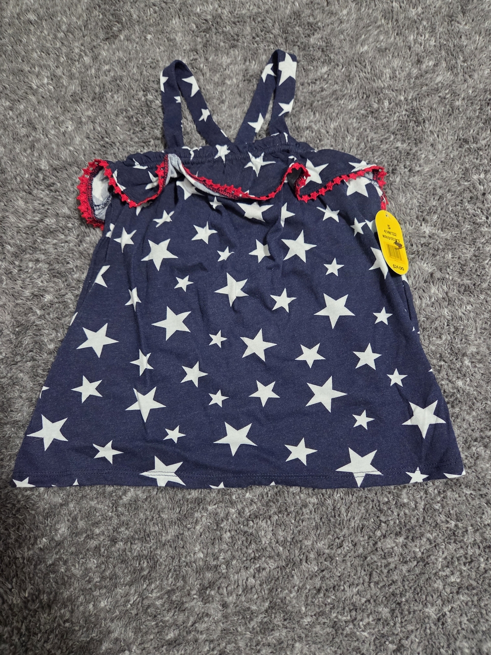 Girls Navy Star-Print Tank Top